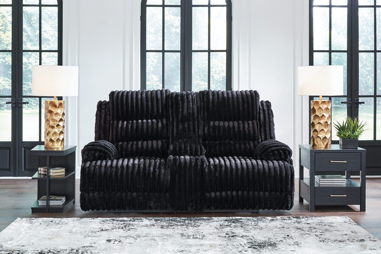 Rhine Falls - Double Reclining Power Loveseat With Console - Onyx - Image 2