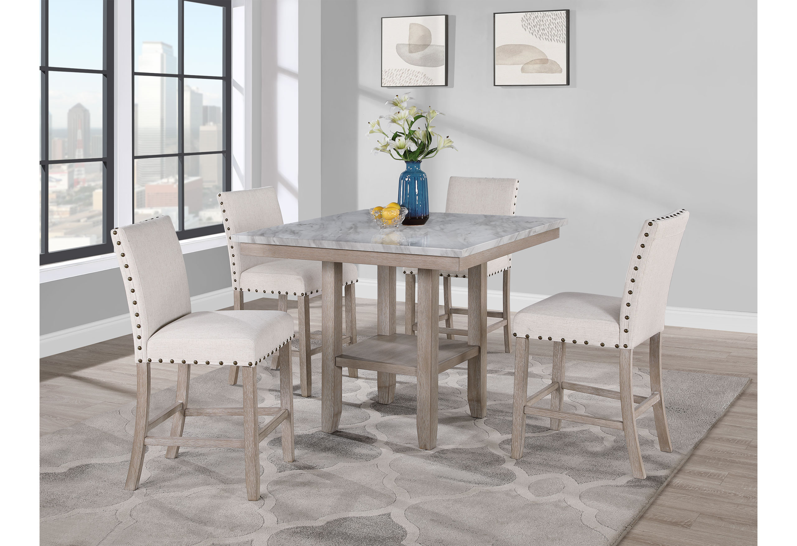 D4010 - Dining Room Set - Natural / White