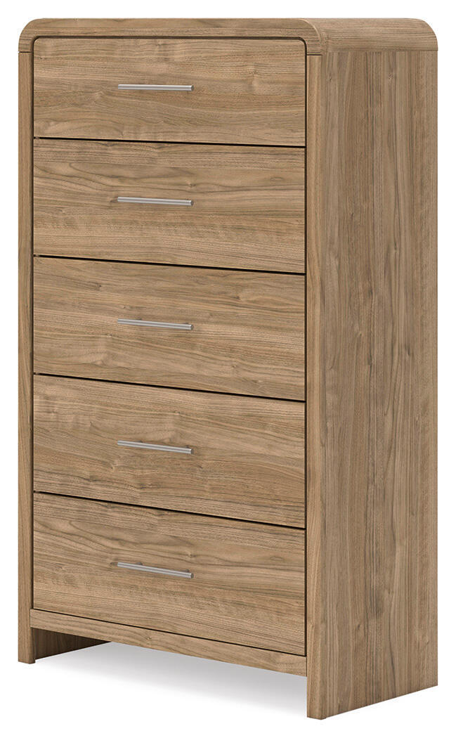 Gramburg - Five Drawer Chest - Warm Natural Brown - Image 3