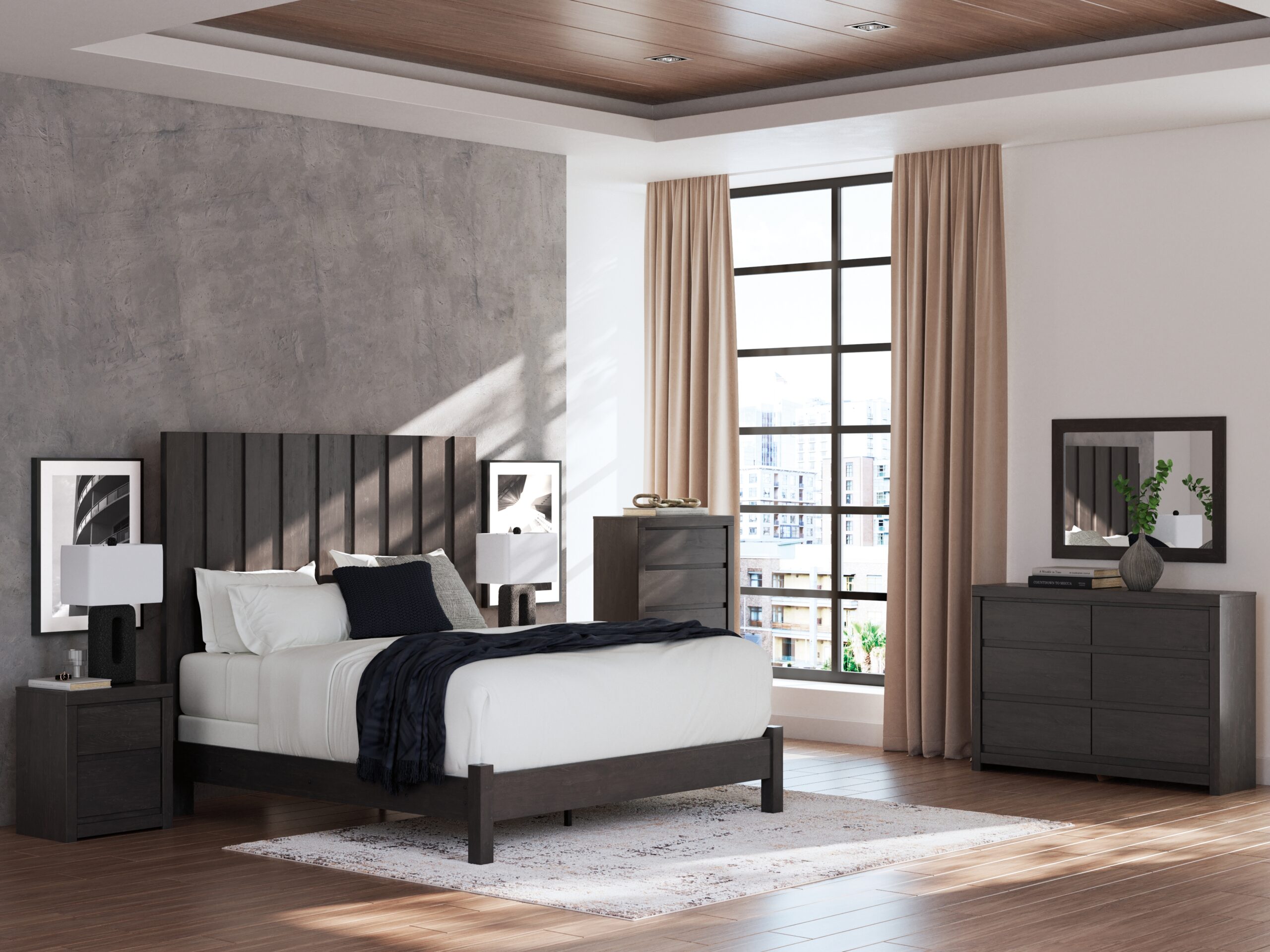 Fraluna - Five Drawer Chest - Charcoal - Image 11