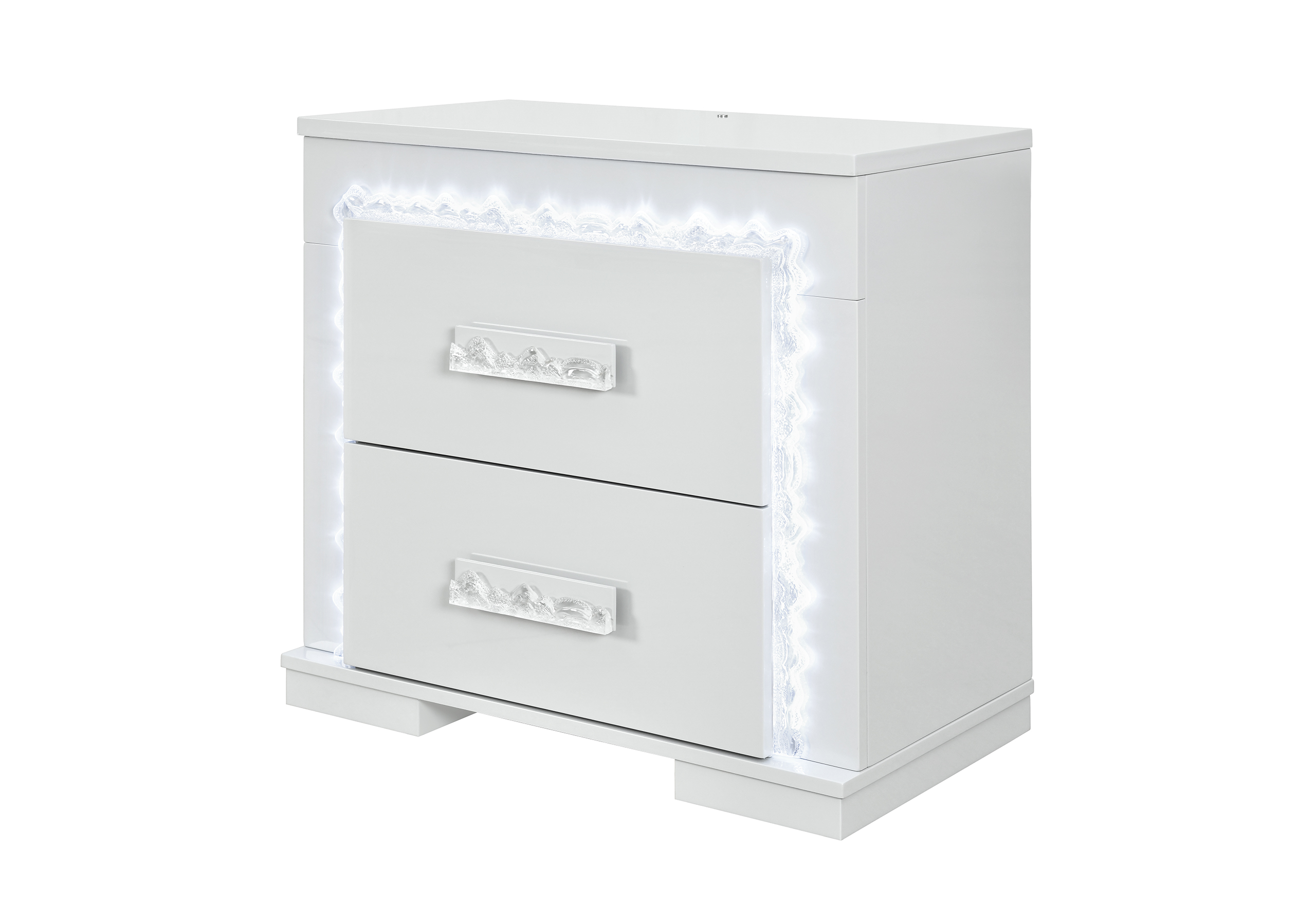 Naomi - Nightstand With LED - Silver - Image 2