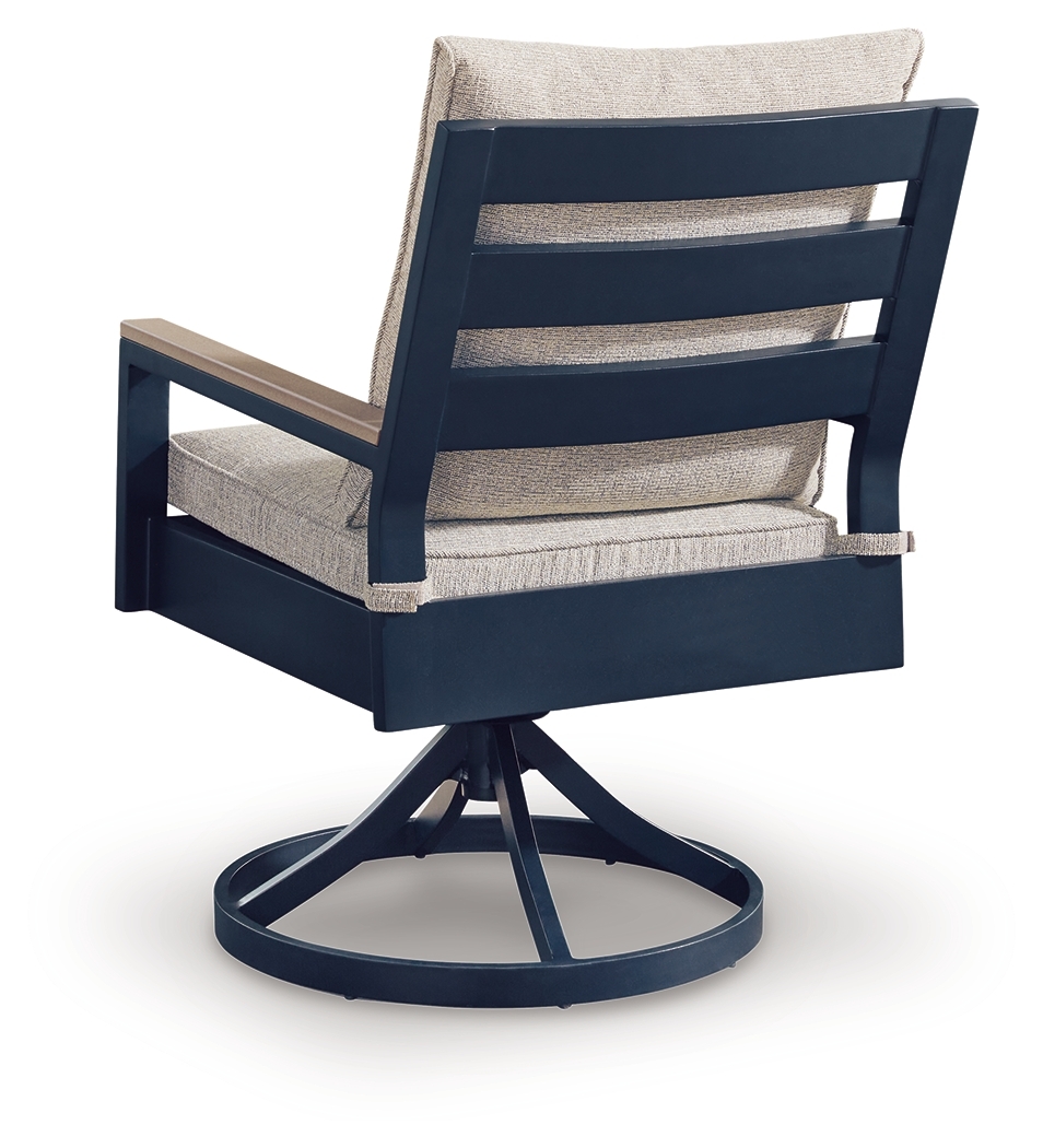 East Beach - Swivel Chair With Cushion (Set of 2) - Blue - Image 5