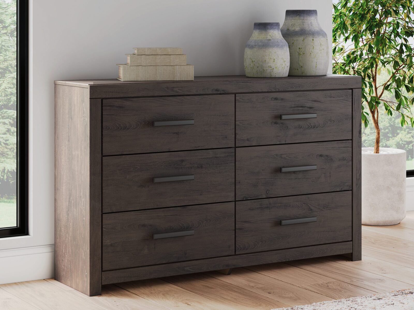 Prendonea - Six Drawer Dresser - Charcoal - Image 2