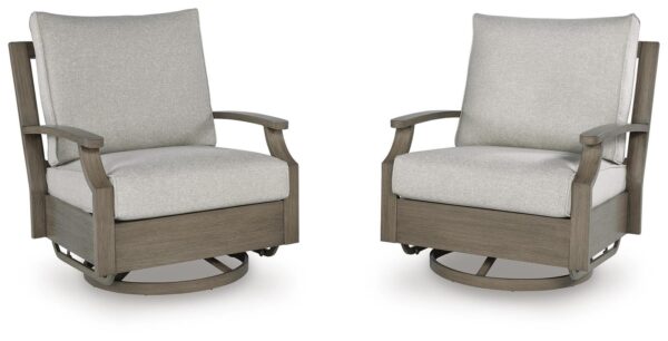 Rainier Ranch - Swivel Glider Chair With Cushion - Brown / Beige