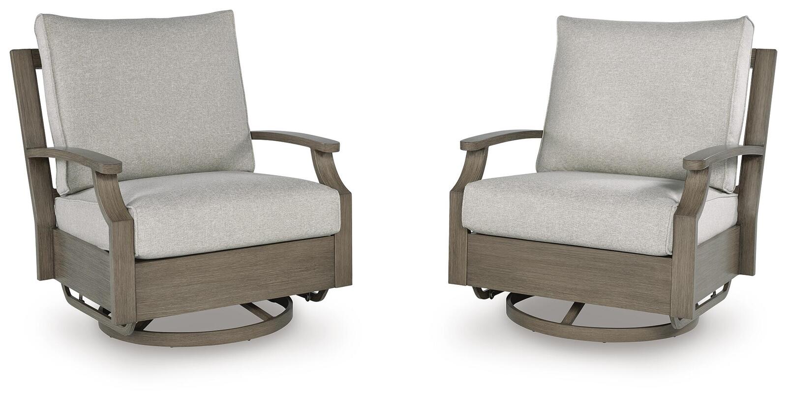Rainier Ranch - Swivel Glider Chair With Cushion - Brown / Beige