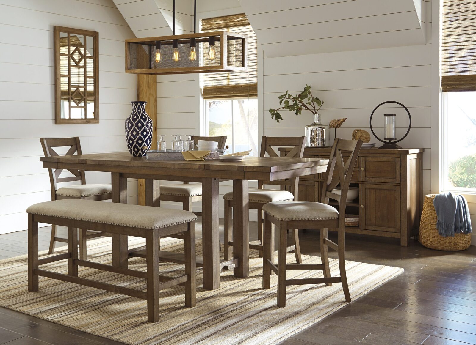 Moriville - Double UPH Bench - Beige - Image 4