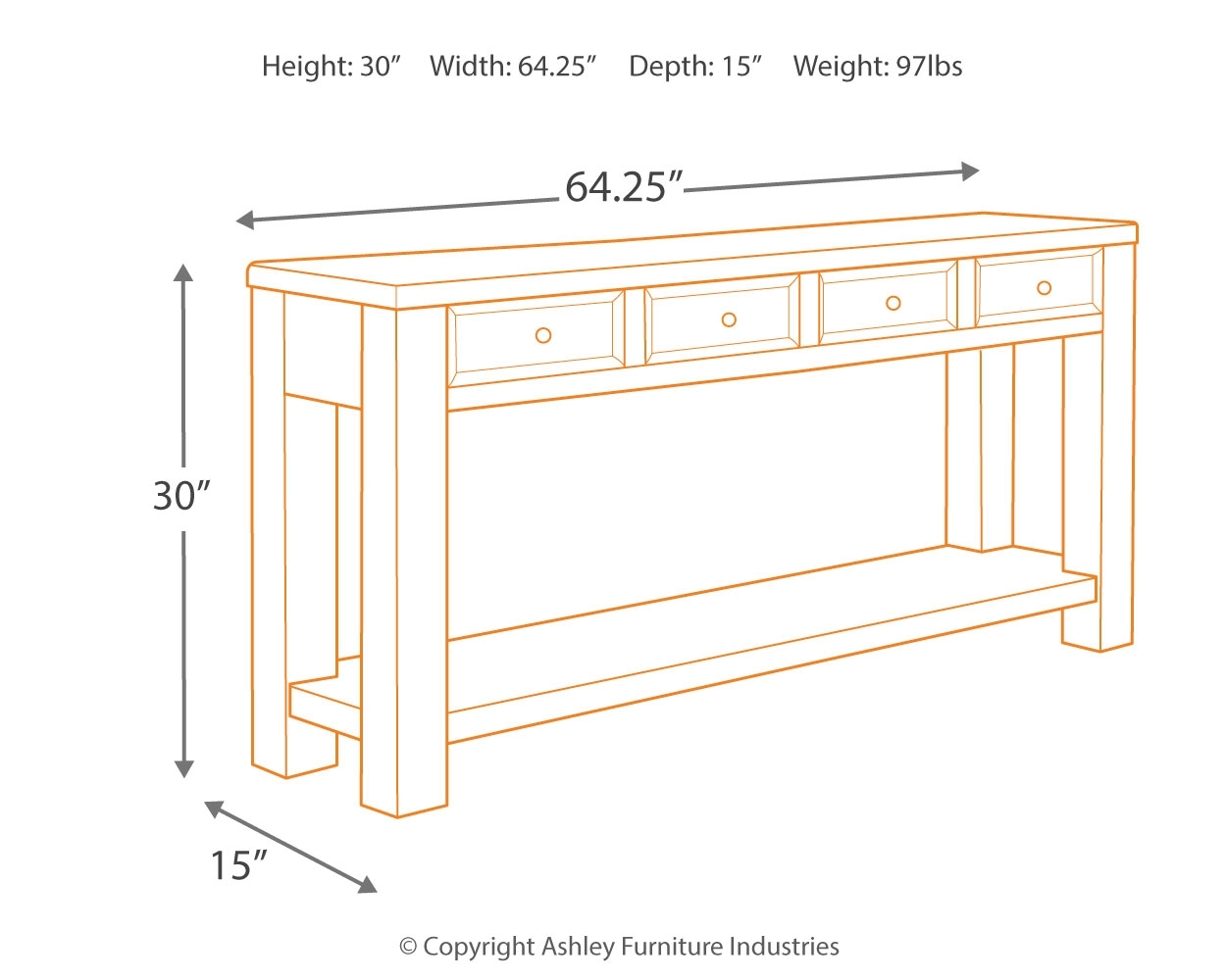 Gavelston - Sofa Table - Black - Image 4