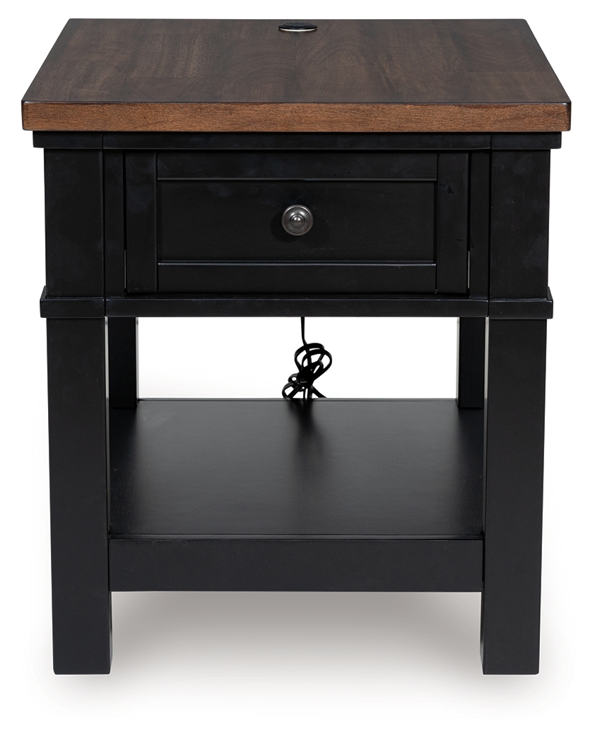 Wildenauer - Rectangular End Table - Brown / Black - Image 4
