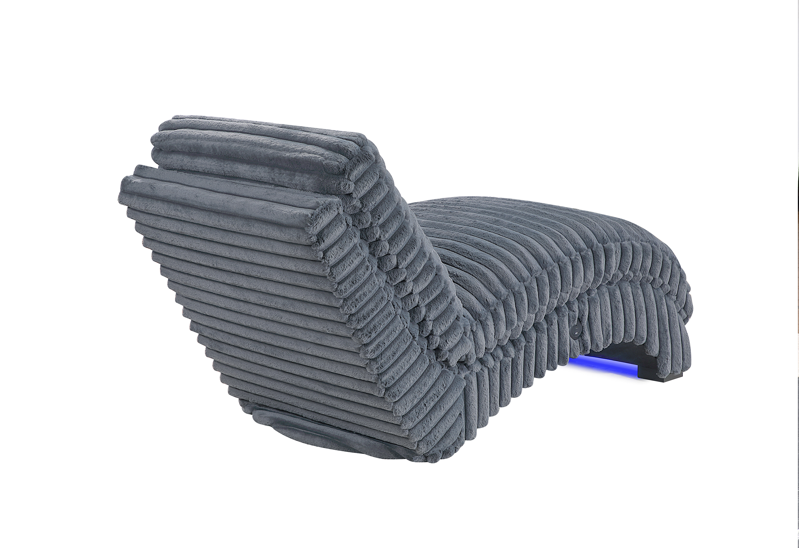 Dominic - Chaise With LED And USB - Gray - Image 5