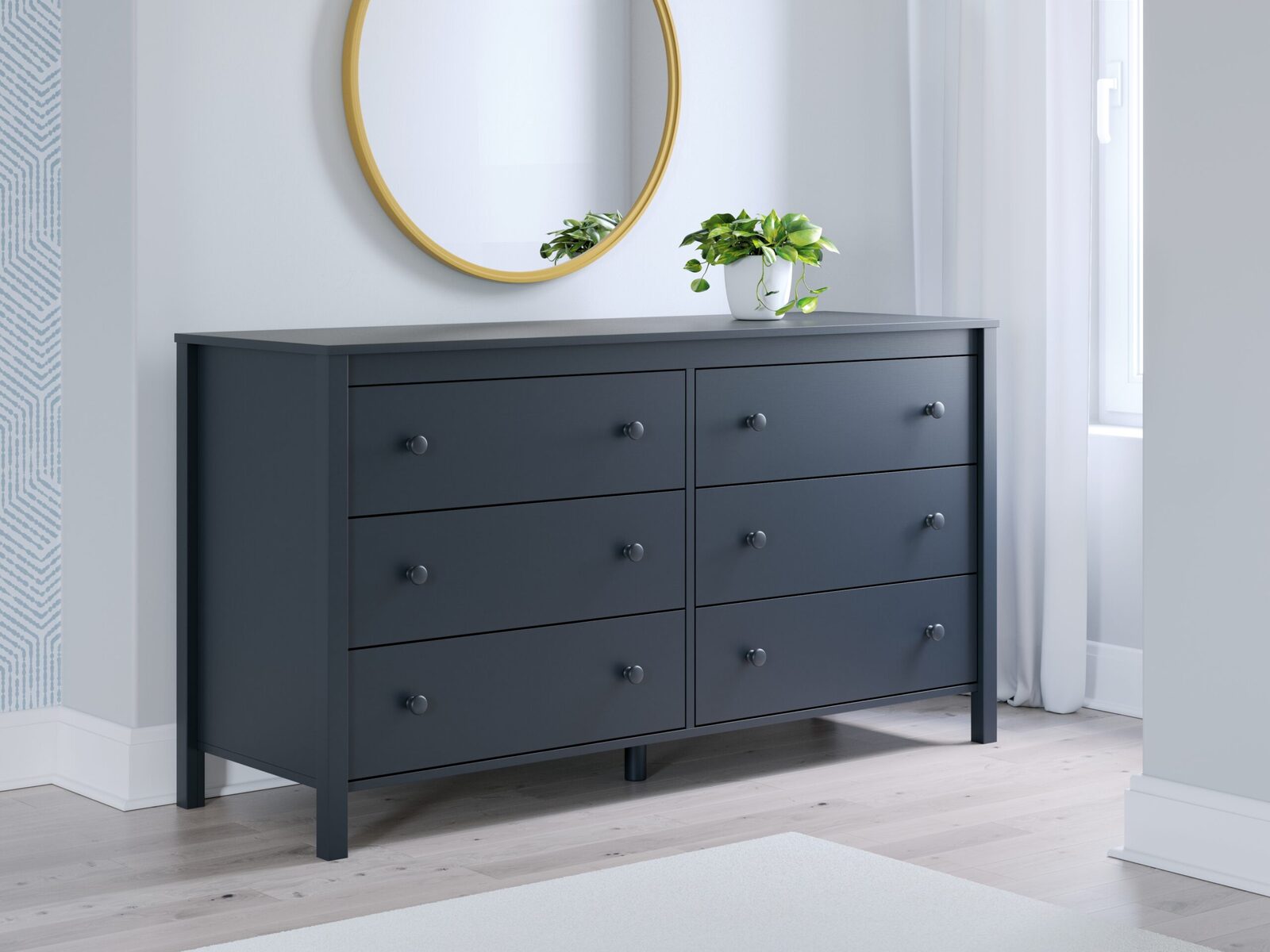 Simmenfort - Six Drawer Dresser - Navy Blue - Image 2