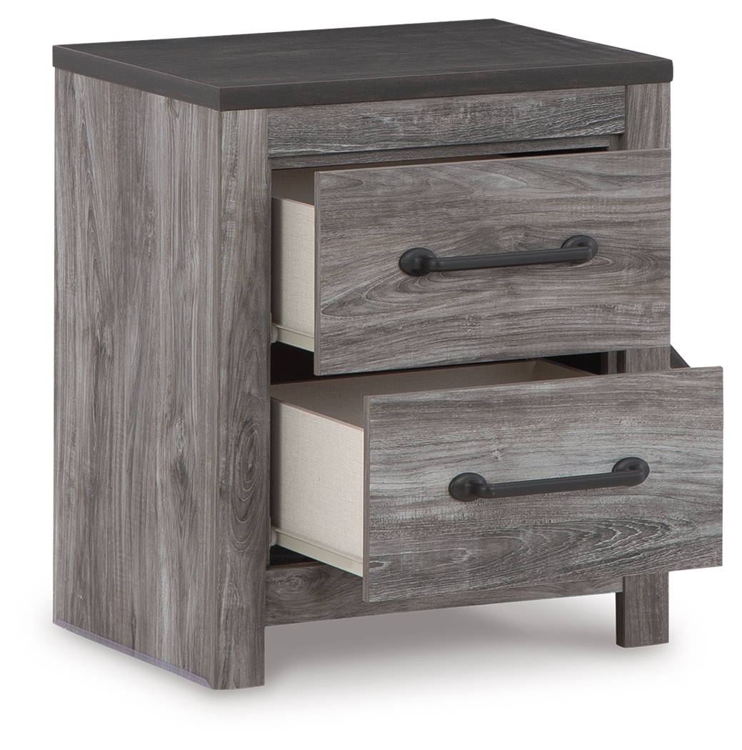 Bronyan - Two Drawer Night Stand - Dark Gray - Image 3