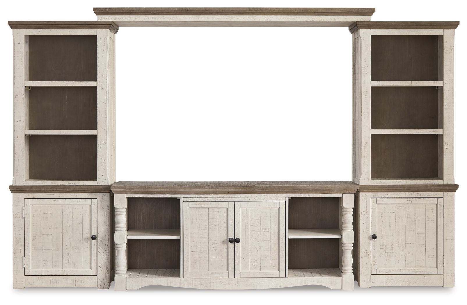Havalance - 4 Pc. - Entertainment Center - 67" TV Stand - Brown / Beige - Image 3