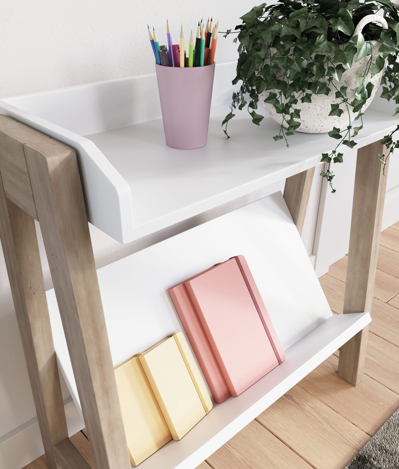 Blariden - Small Bookcase - White / Tan - Image 8