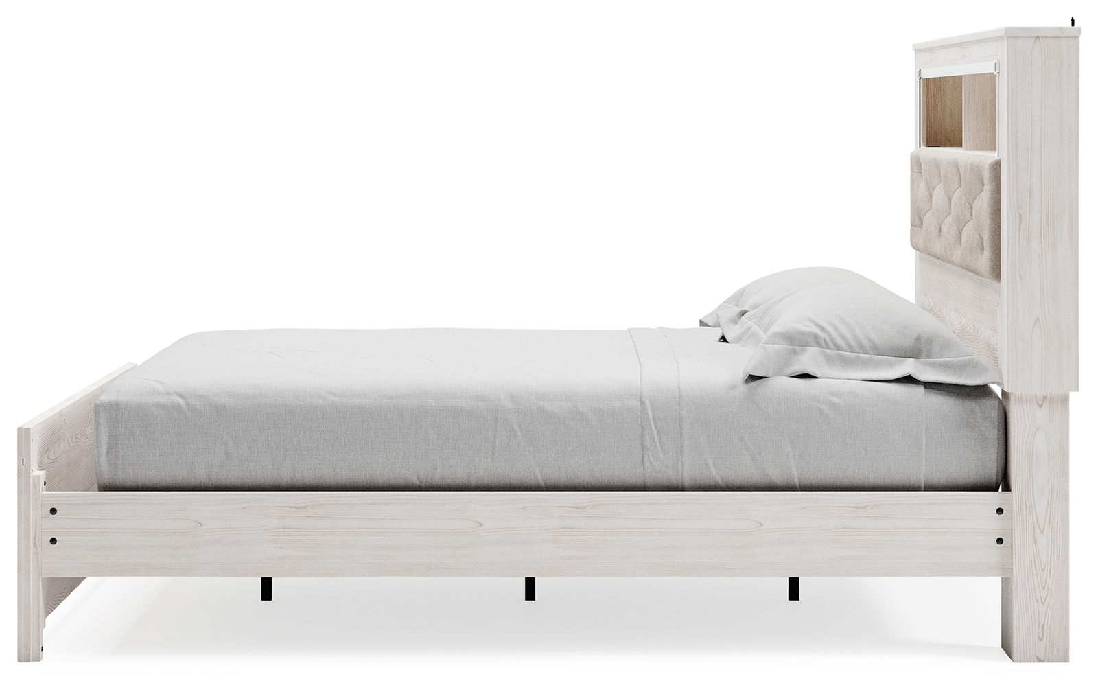 Altyra - Queen Panel Bookcase Bed With Roll Slats - White - Image 7