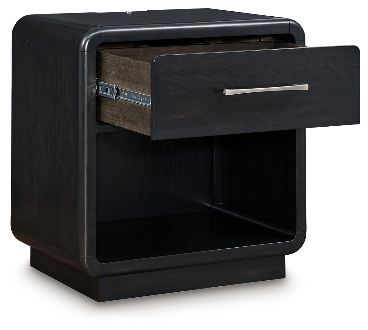 Rowanbeck - One Drawer Night Stand - Black - Image 3