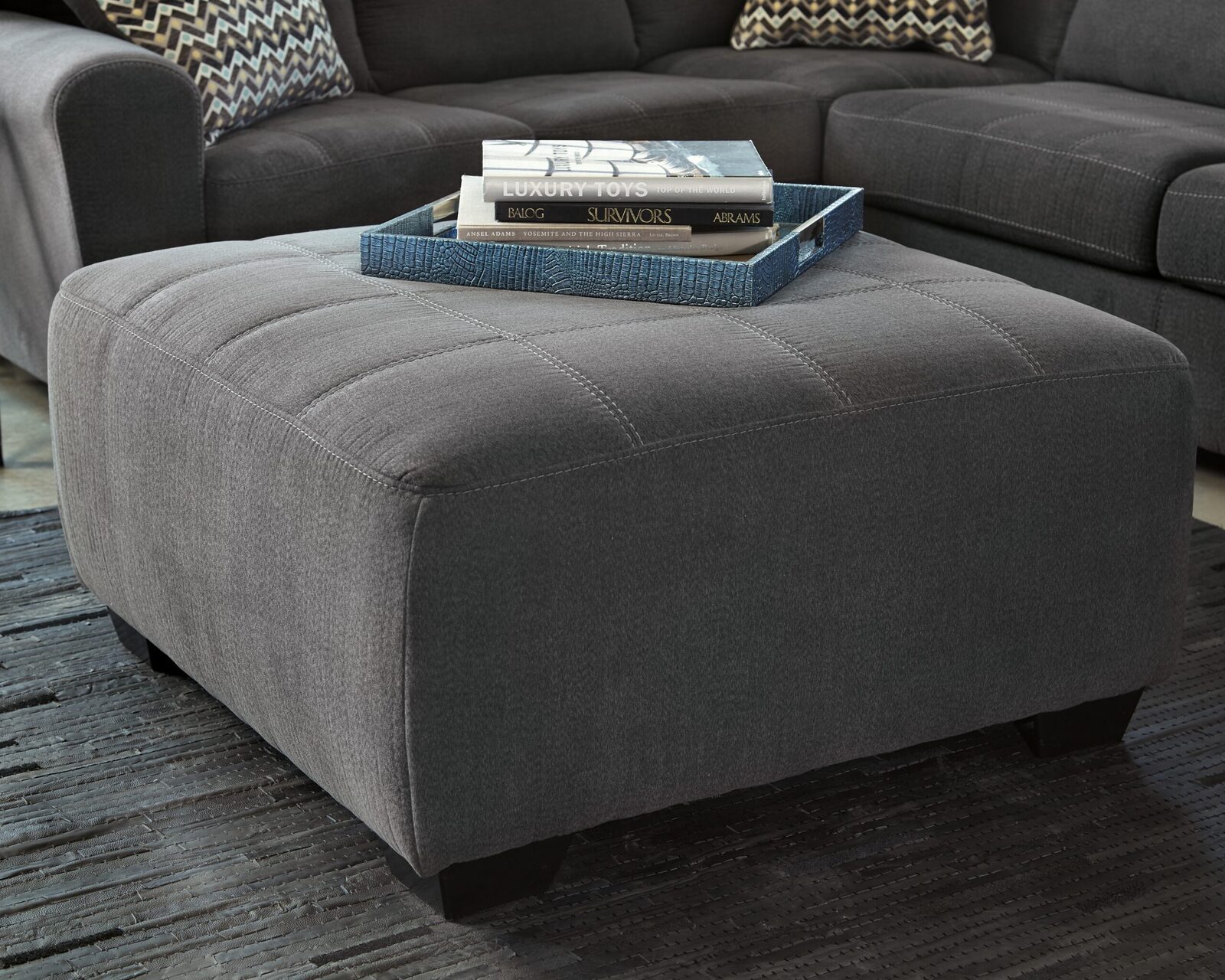 Ambee - Oversized Accent Ottoman - Slate - Image 2