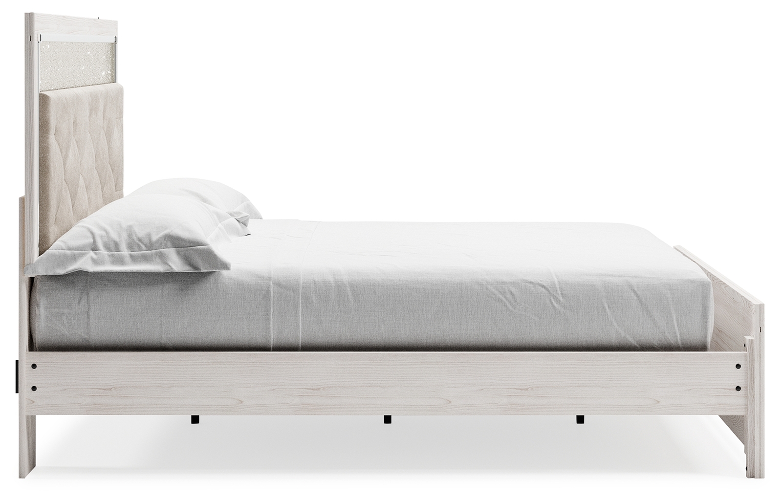 Altyra - King Panel Bed With Upholstered Headboard - White - Image 5