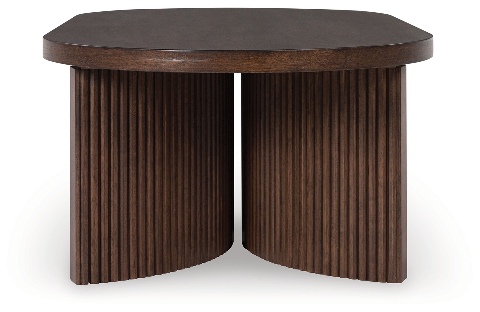 Korestone - Oval Cocktail Table - Dark Brown - Image 5