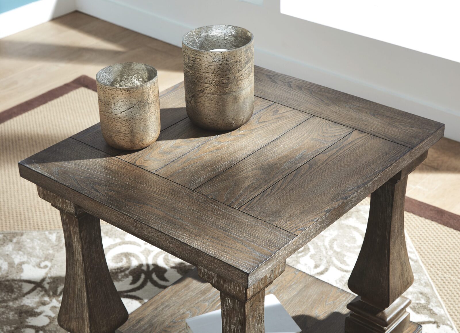 Johnelle - Rectangular End Table - Gray - Image 5