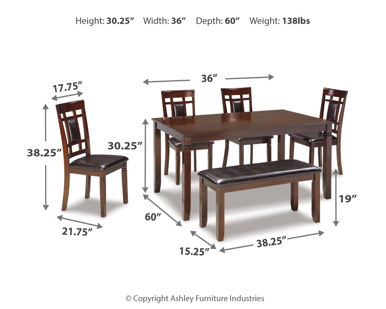 Bennox - Dining Room Table Set (Set of 6) - Brown - Image 3