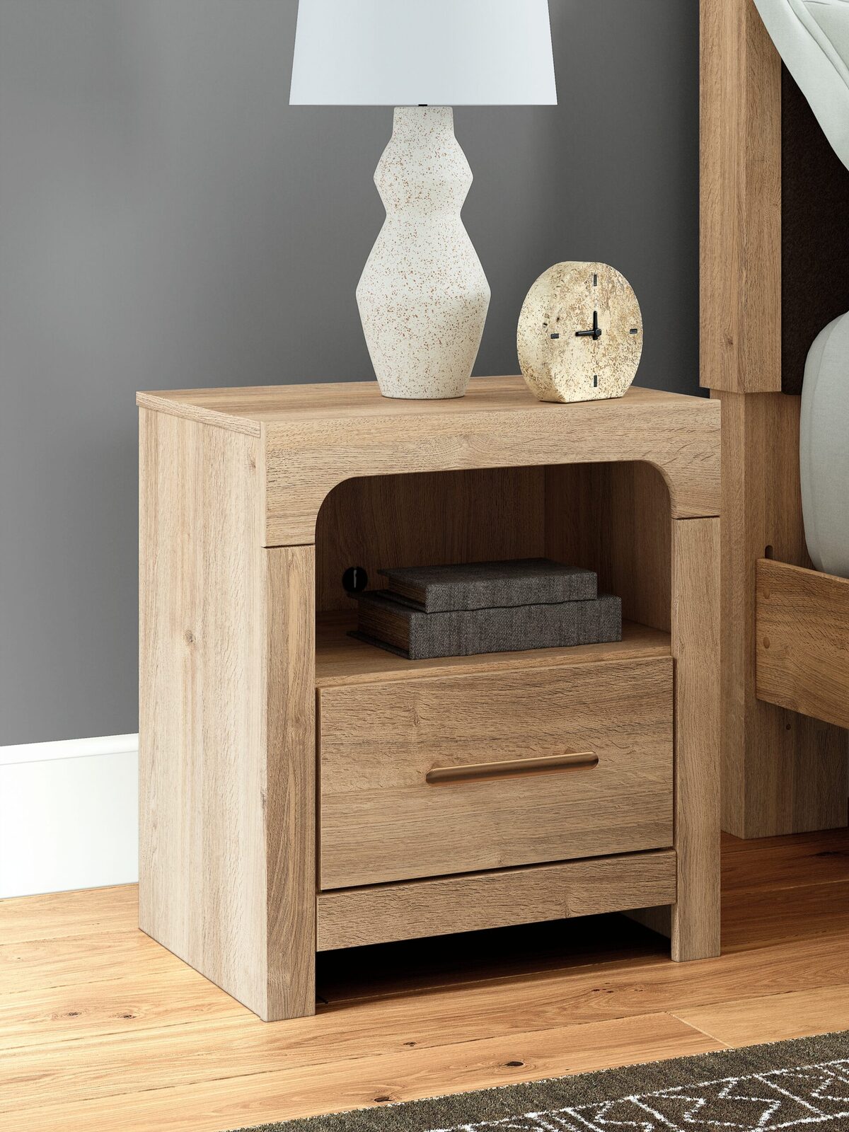 Kinlanni - One Drawer Night Stand - Tan - Image 2
