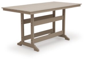 Seacliff Beach - Rectangular Counter Height Dining Table With Umbrella Option - Medium Brown