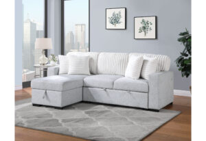 U0204 - Reversible Sofa Bed With USB - Light Gray / White