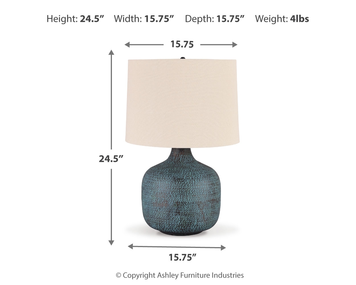 Malthace - Metal Table Lamp - Patina - Image 4