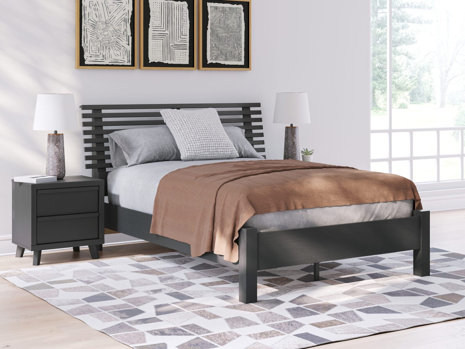 Danziar - Slat Panel Bed With Low Footboard - Image 2