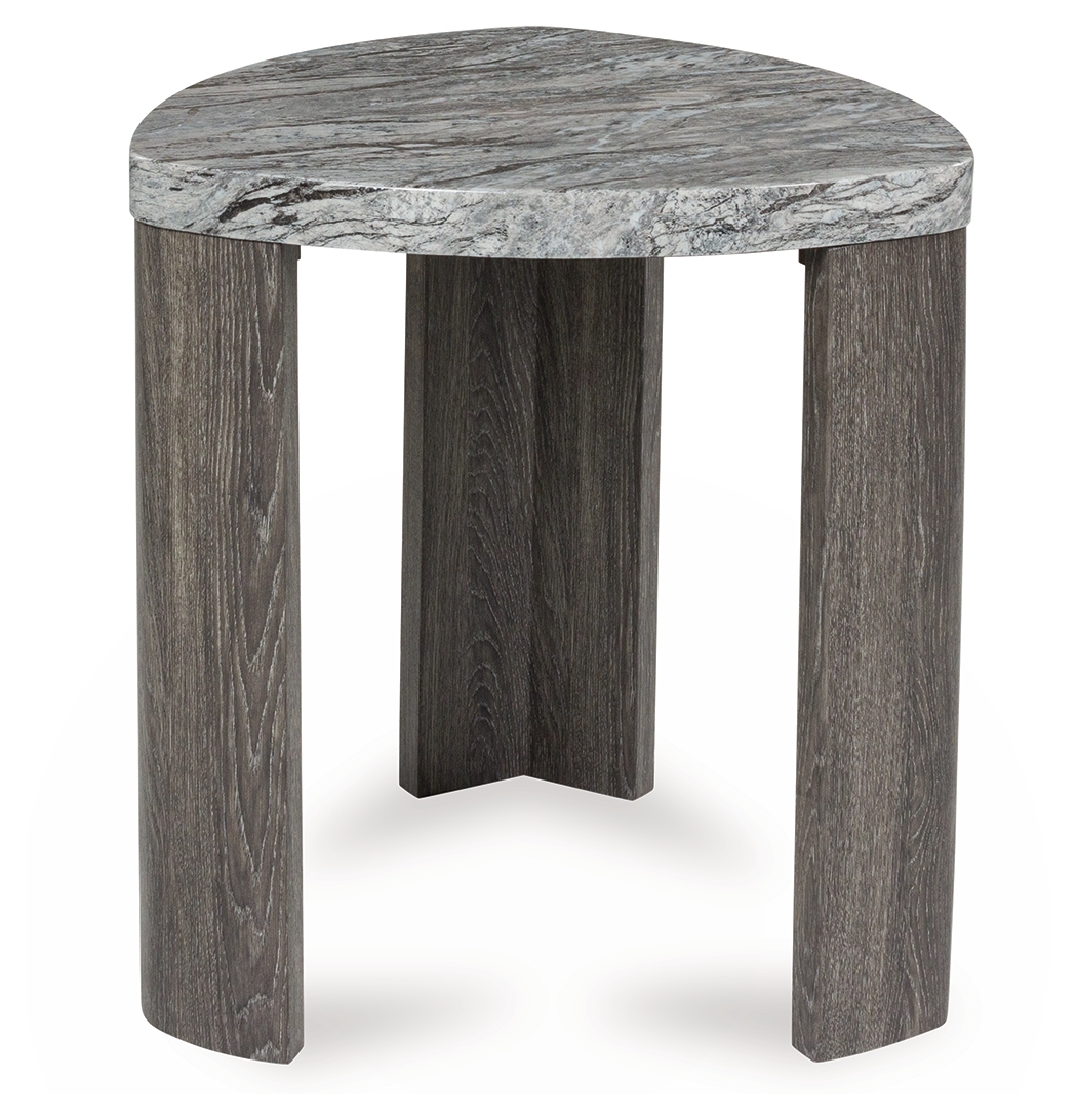Surmour - Triangle End Table - Gray / Brown - Image 3