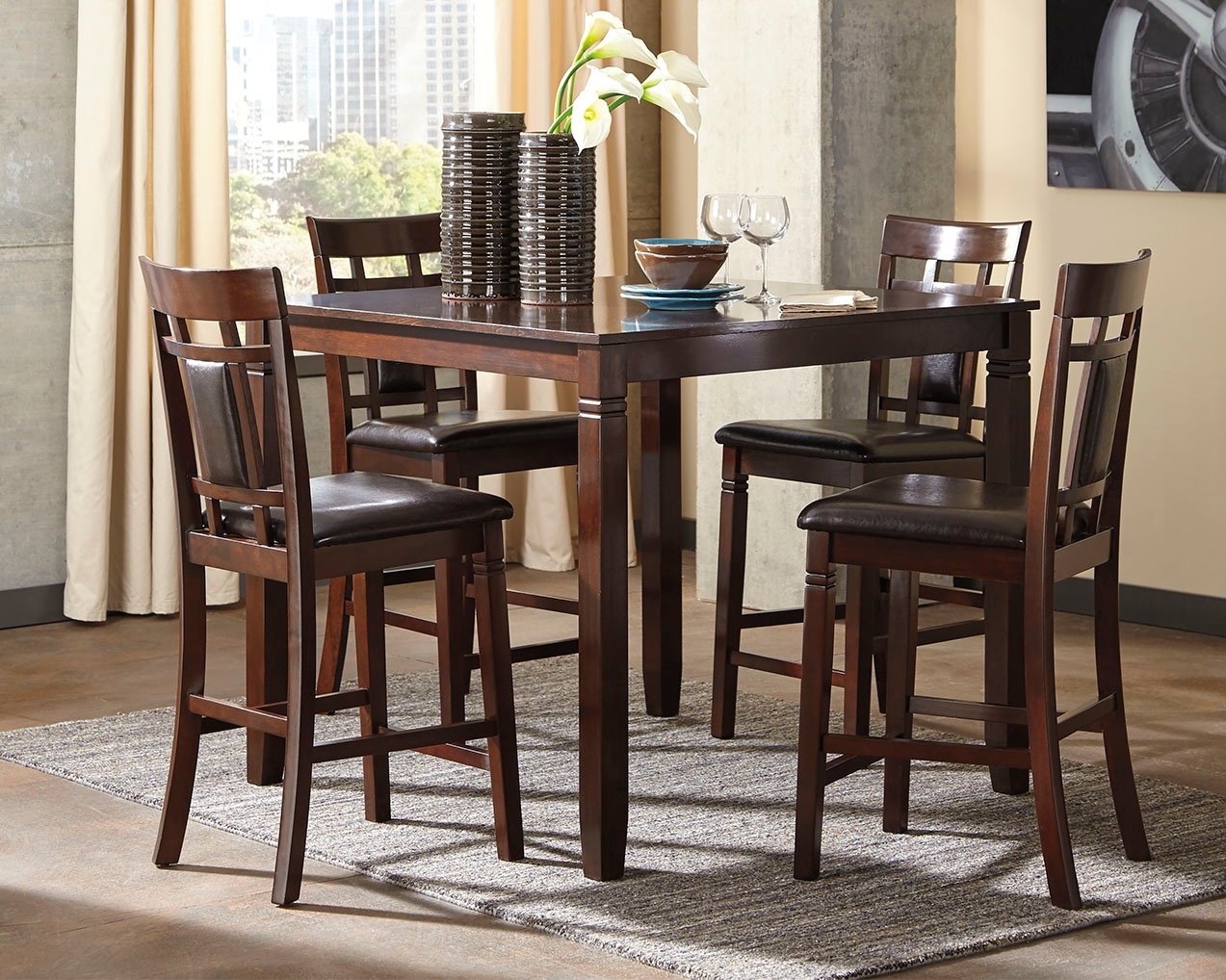 Bennox - DRM Counter Table Set (Set of 5) - Brown - Image 2