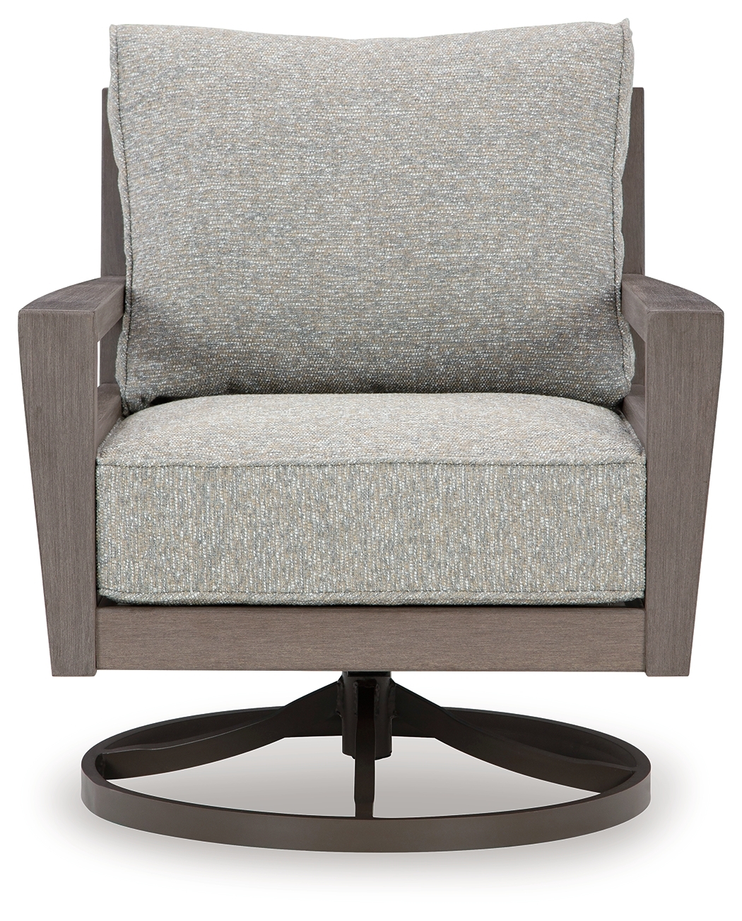 Hillside Barn - Swivel Lounge W/ Cushion - Gray / Brown - Image 3