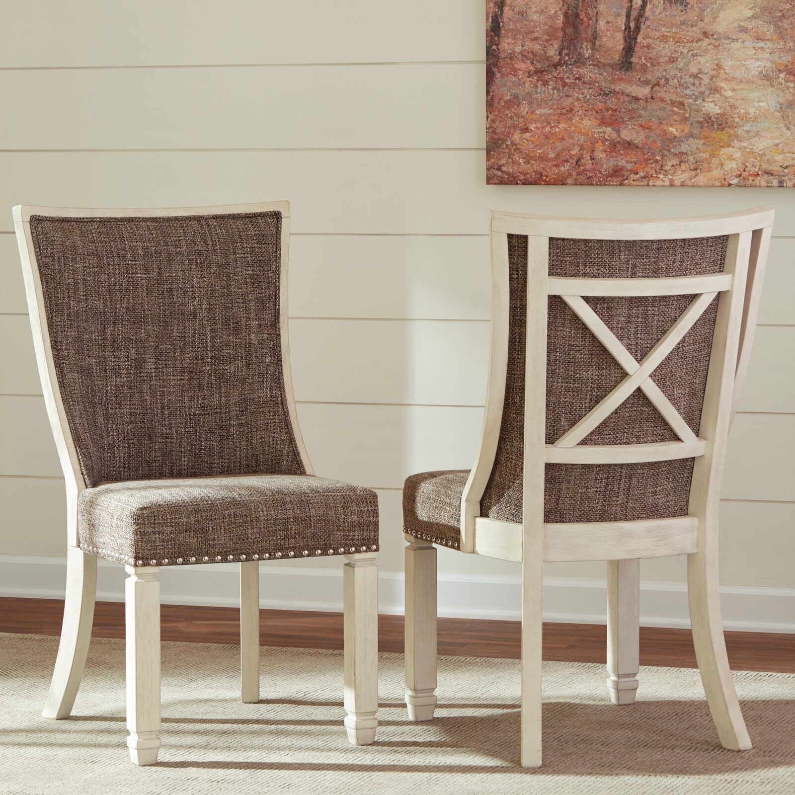 Bolanburg - Dining UPH Side Chair (Set of 2) - Lattice Back - Brown / Beige - Image 2