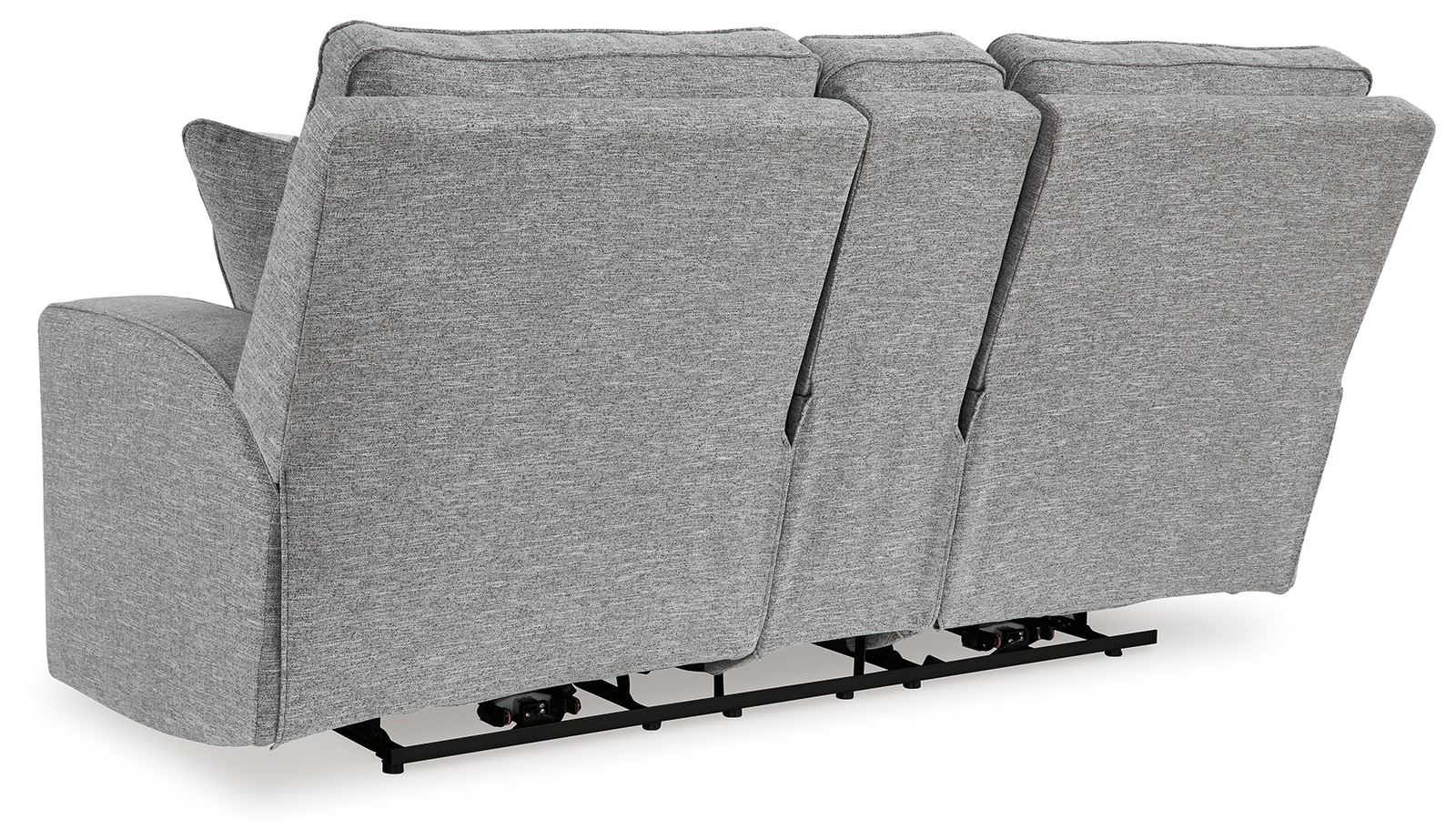 Biscoe - Power Reclining Loveseat With Console /Adj Headrest - Pewter - Image 6