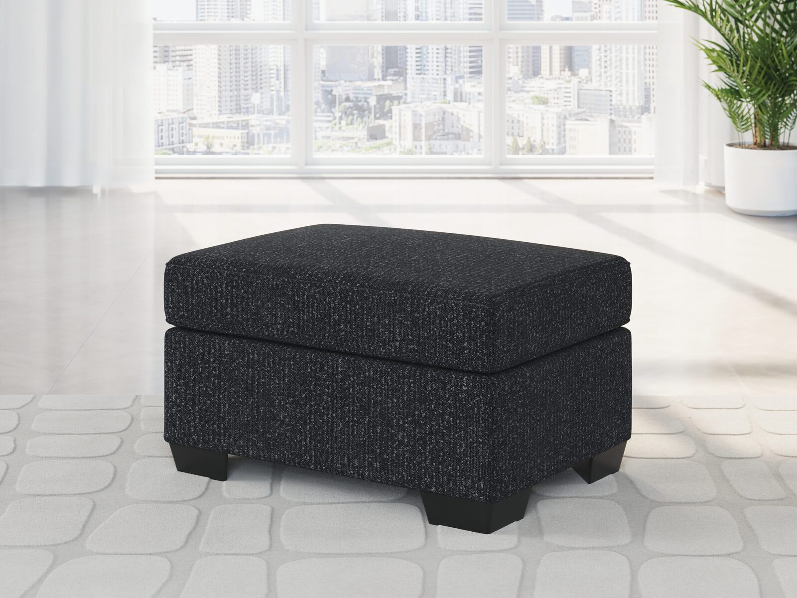 Jasmine Peaks - Ottoman - Coal - Image 2
