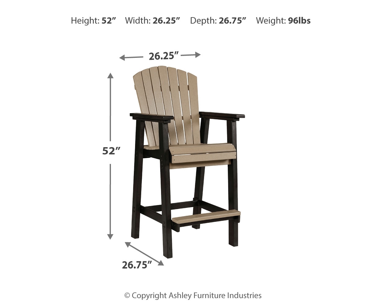 Fairen Trail - Tall Barstool (Set of 2) - Black / Driftwood - Image 4
