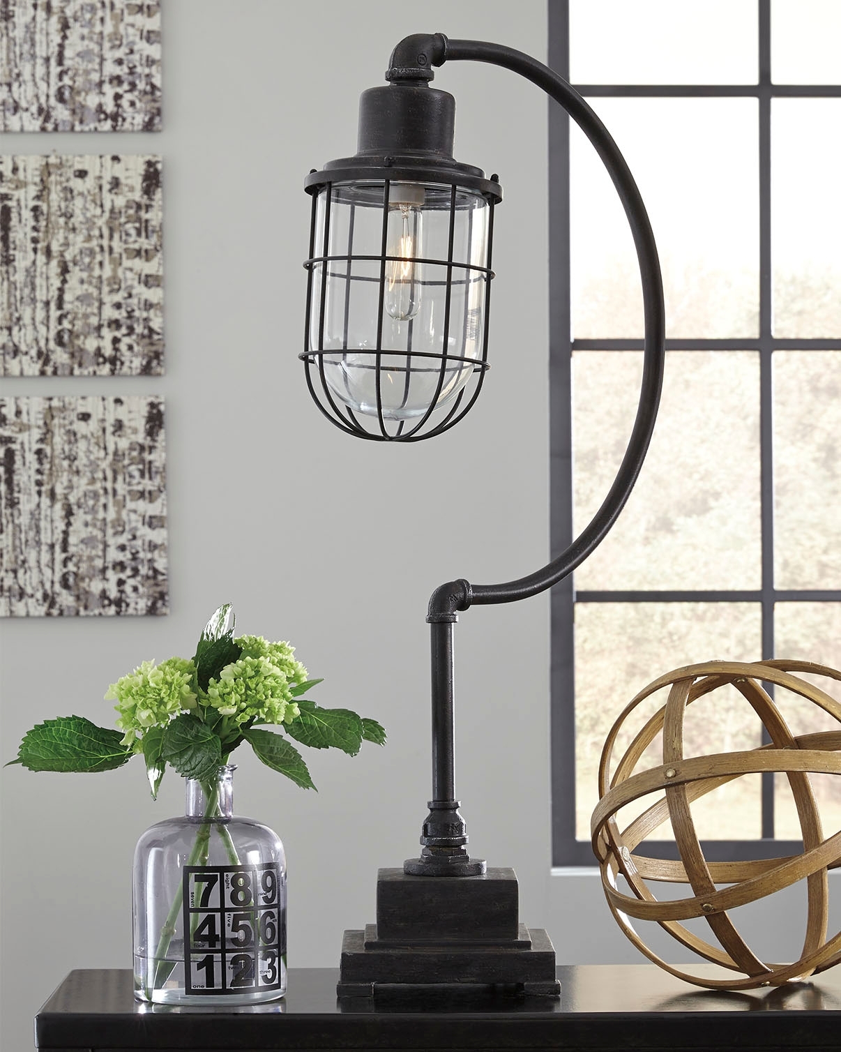 Jae - Metal Desk Lamp - Antique Black - Image 2