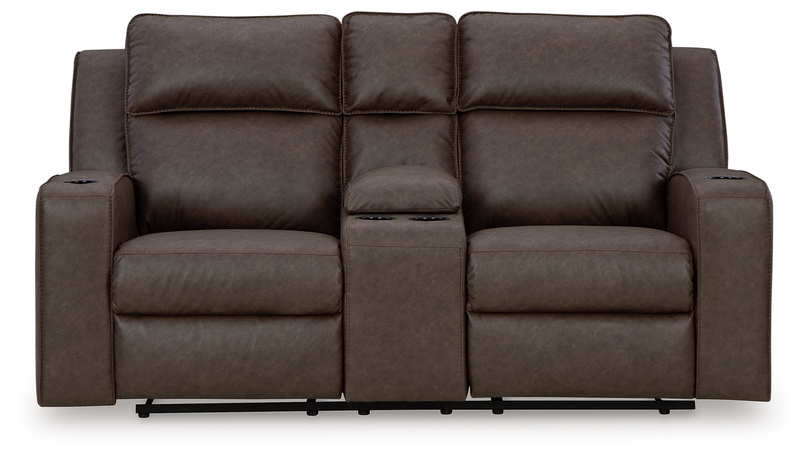 Lavenhorne - Dbl Rec Loveseat W/Console - Granite - Image 4