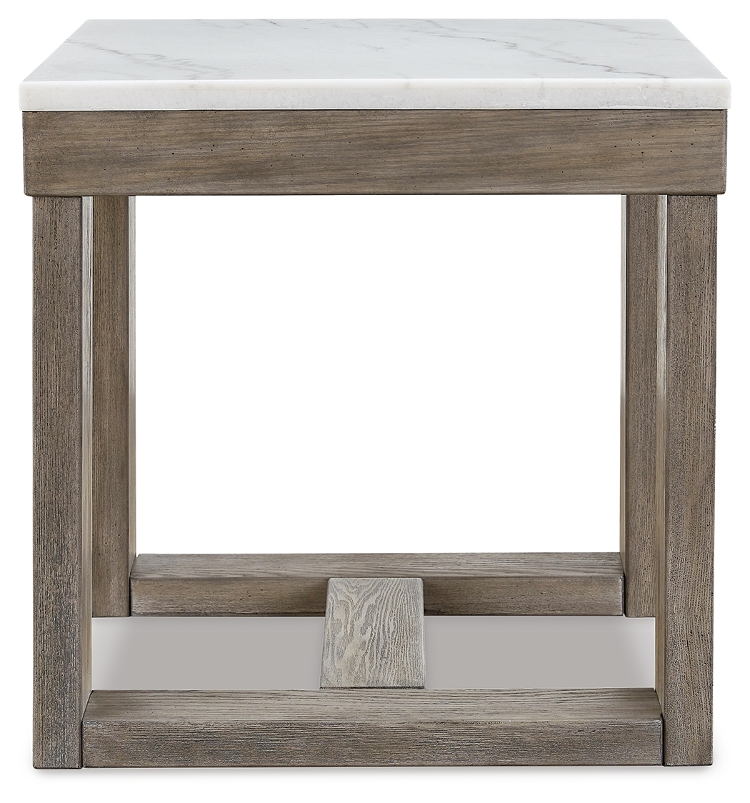 Loyaska - Square End Table - Brown / Ivory - Image 4