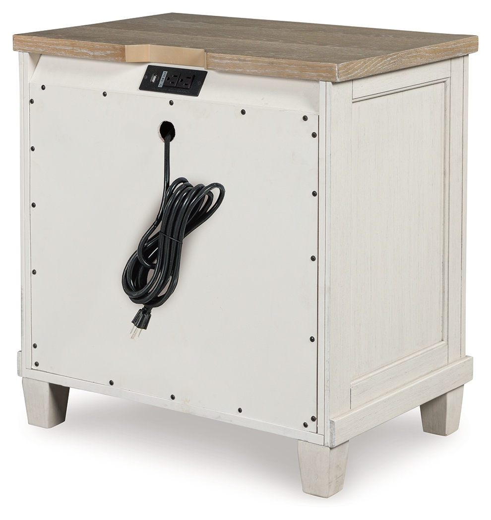 Shaybrock - Two Drawer Night Stand - Antique White / Brown - Image 6