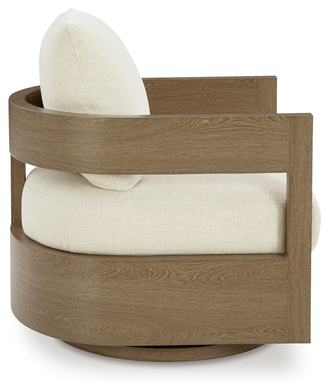 Serene Bay - Swivel Glider Chair With Cushion - Dark Brown / White - Image 5