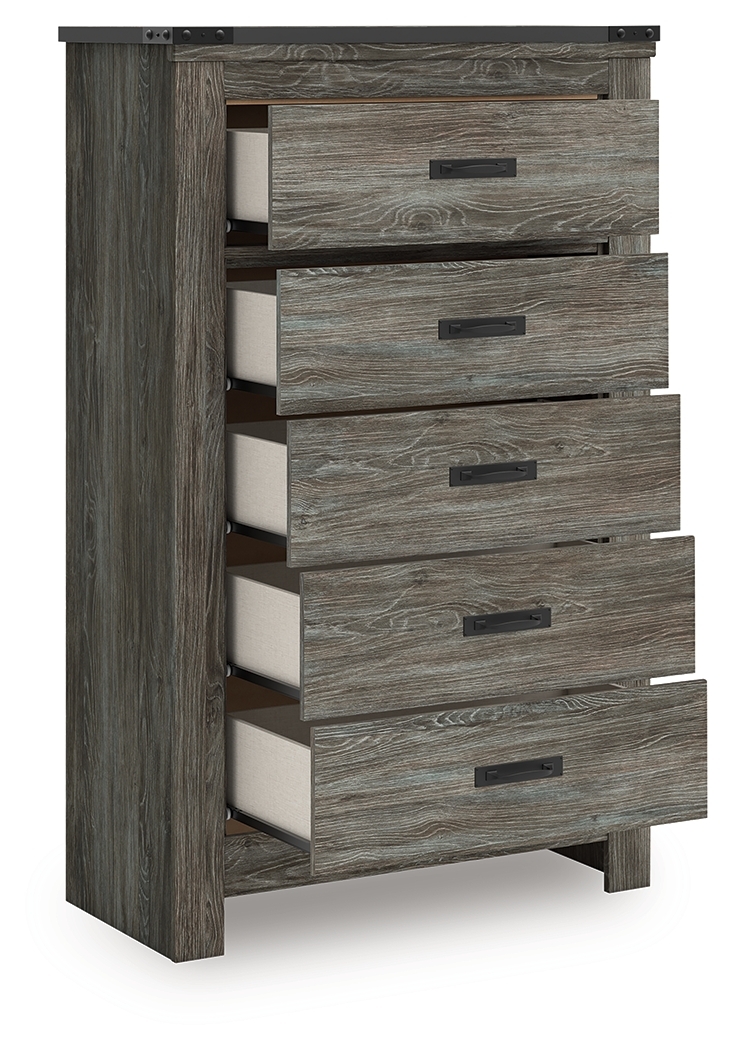 Frandern - Five Drawer Chest - Gray - Image 2