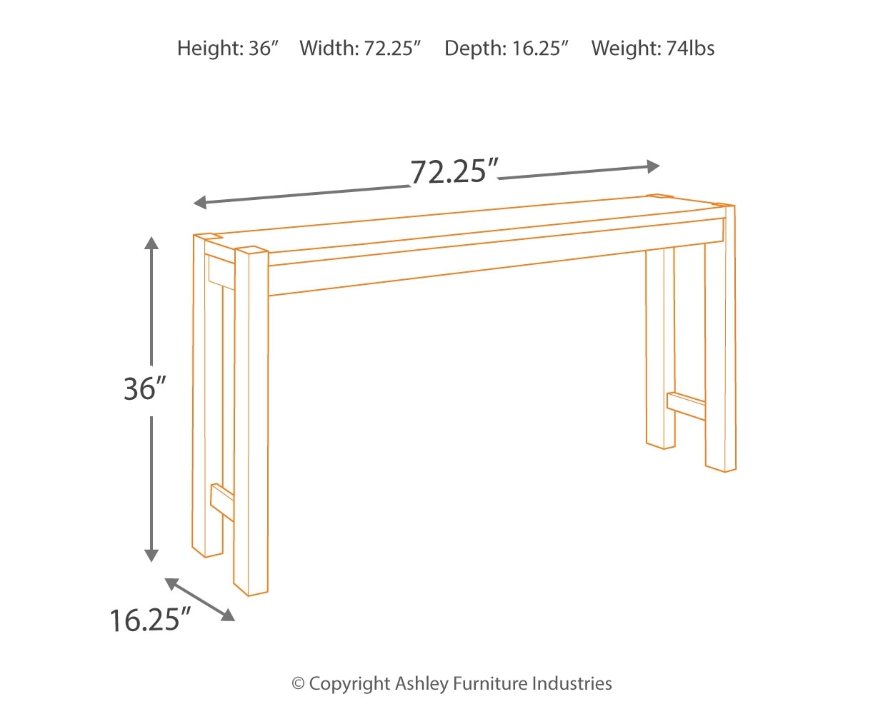 Torjin - Long Counter Table - Dark Brown - Image 4