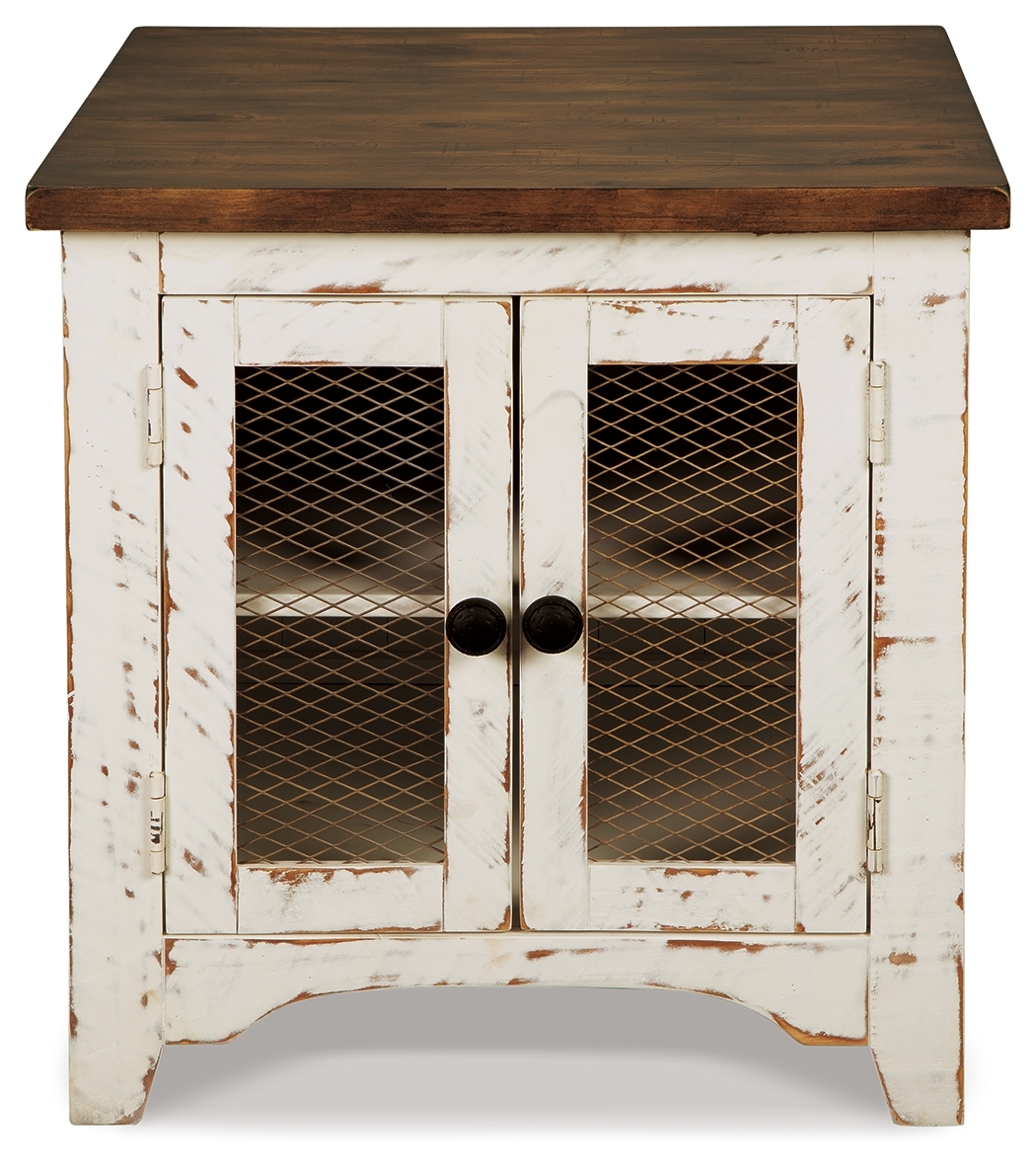 Wystfield - Rectangular End Table - 2 Doors - White / Brown - Image 5