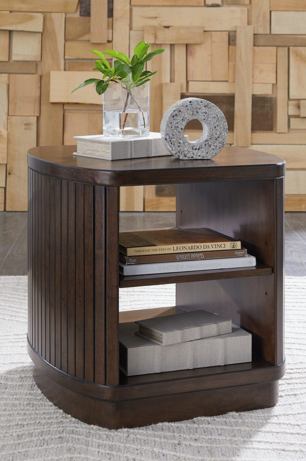 Korestone - Square End Table - Dark Brown - Image 2
