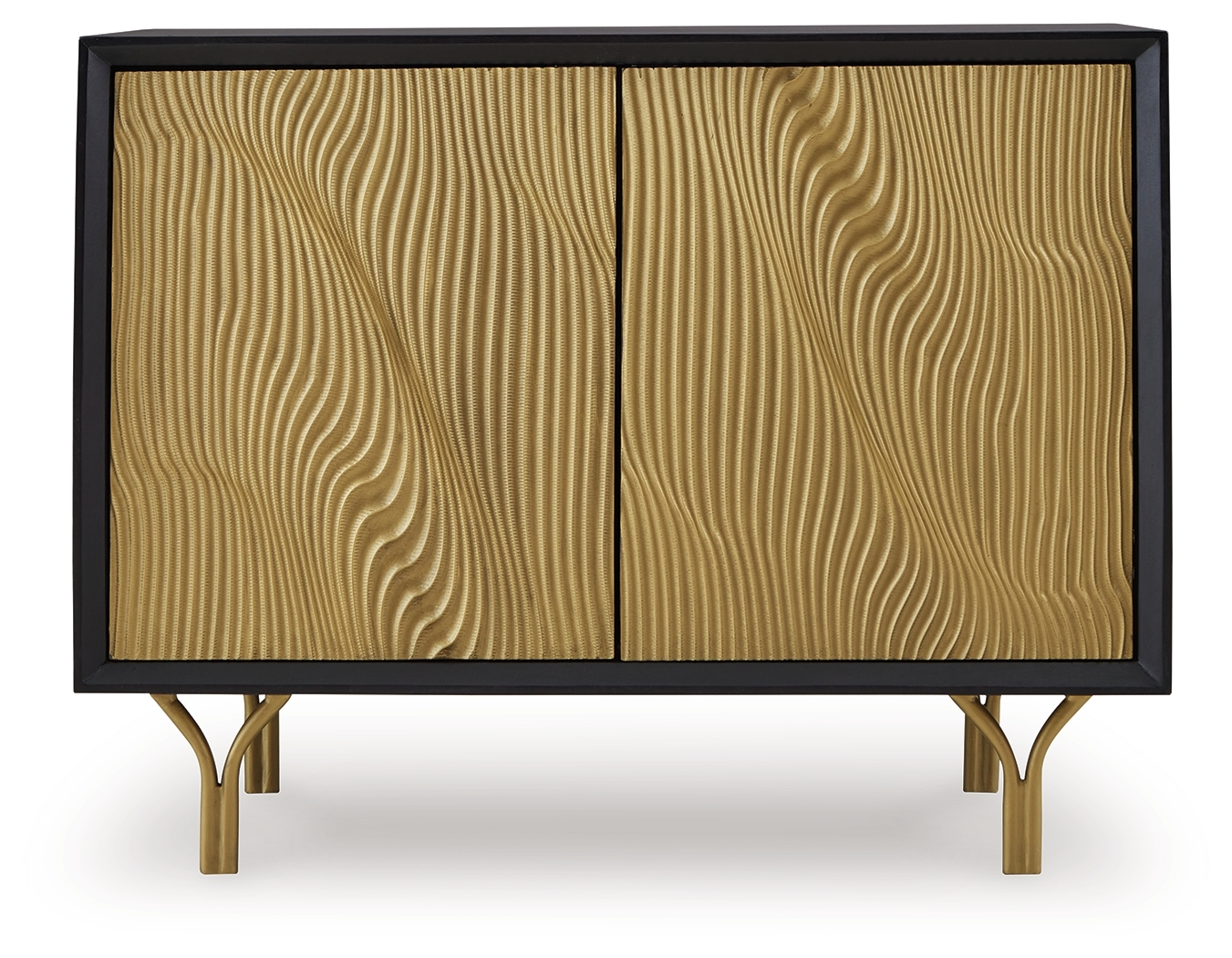 Tayner - Accent Cabinet - Black / Gold Finish - Image 4