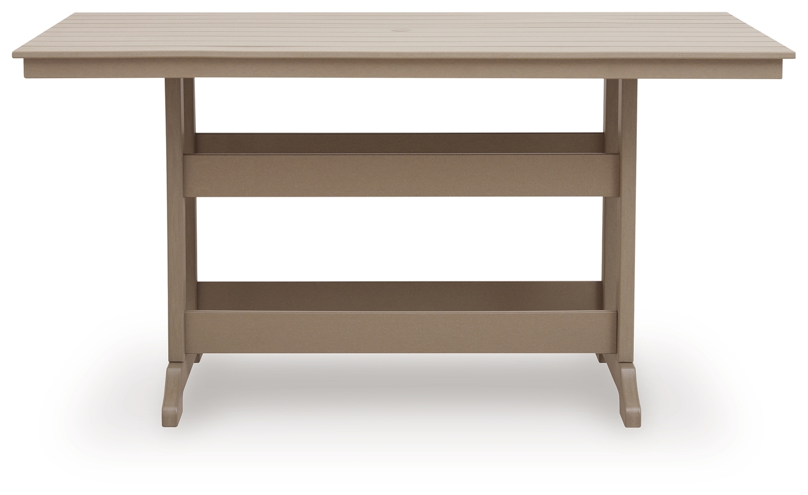 Seacliff Beach - Rectangular Counter Height Dining Table With Umbrella Option - Medium Brown - Image 3