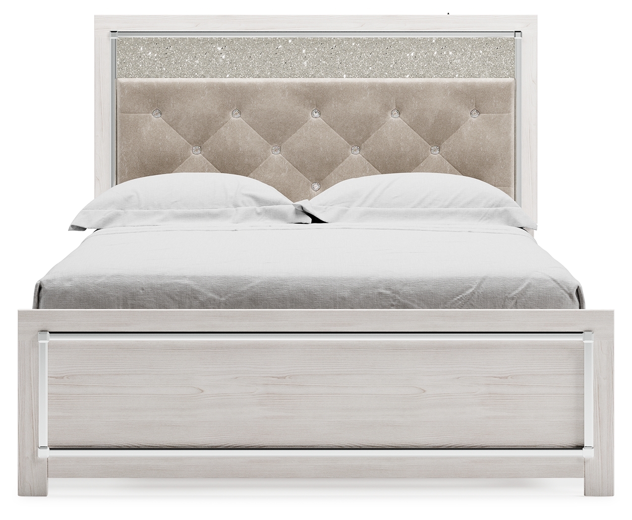 Altyra - Queen Panel Bed With Roll Slats - White - Image 4