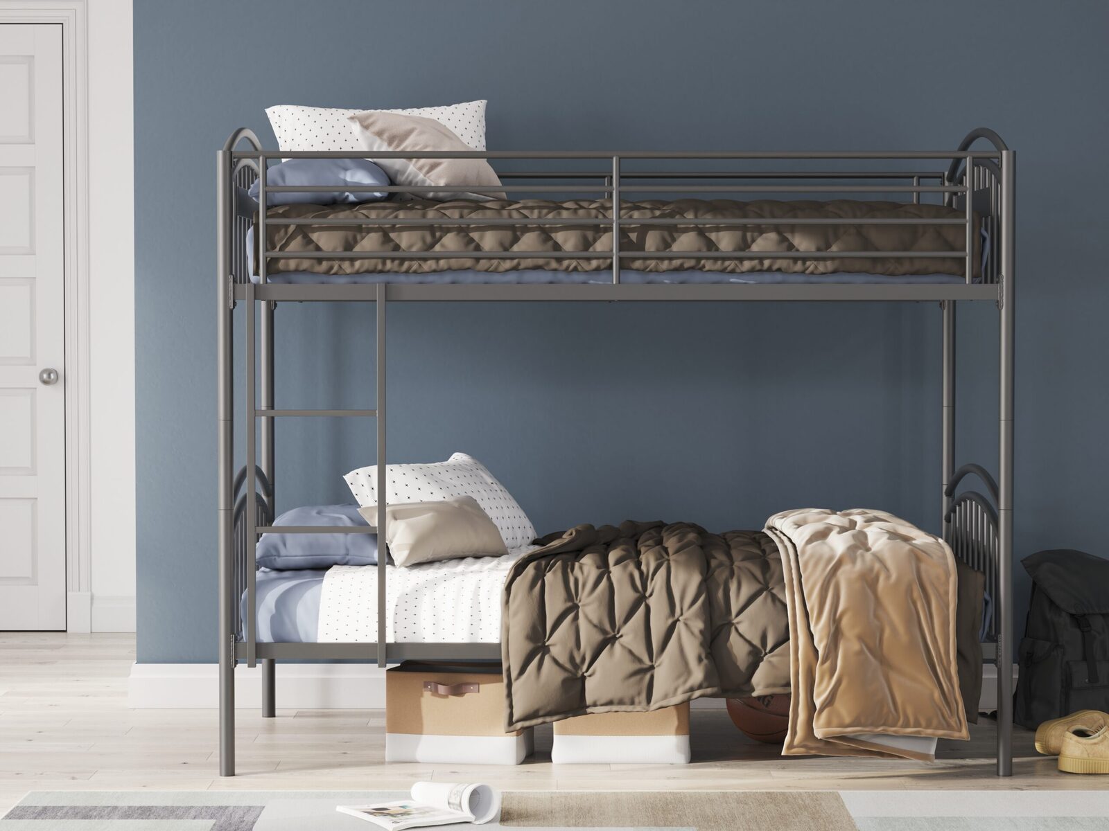 Lanceburg - Twin/Twin Bunk Bed With Ladder - Gray - Image 7