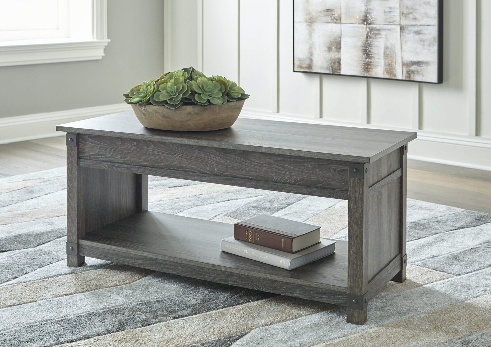 Freedan - 3 Pc. - Coffee Table, 2 End Tables - Grayish Brown - Image 4